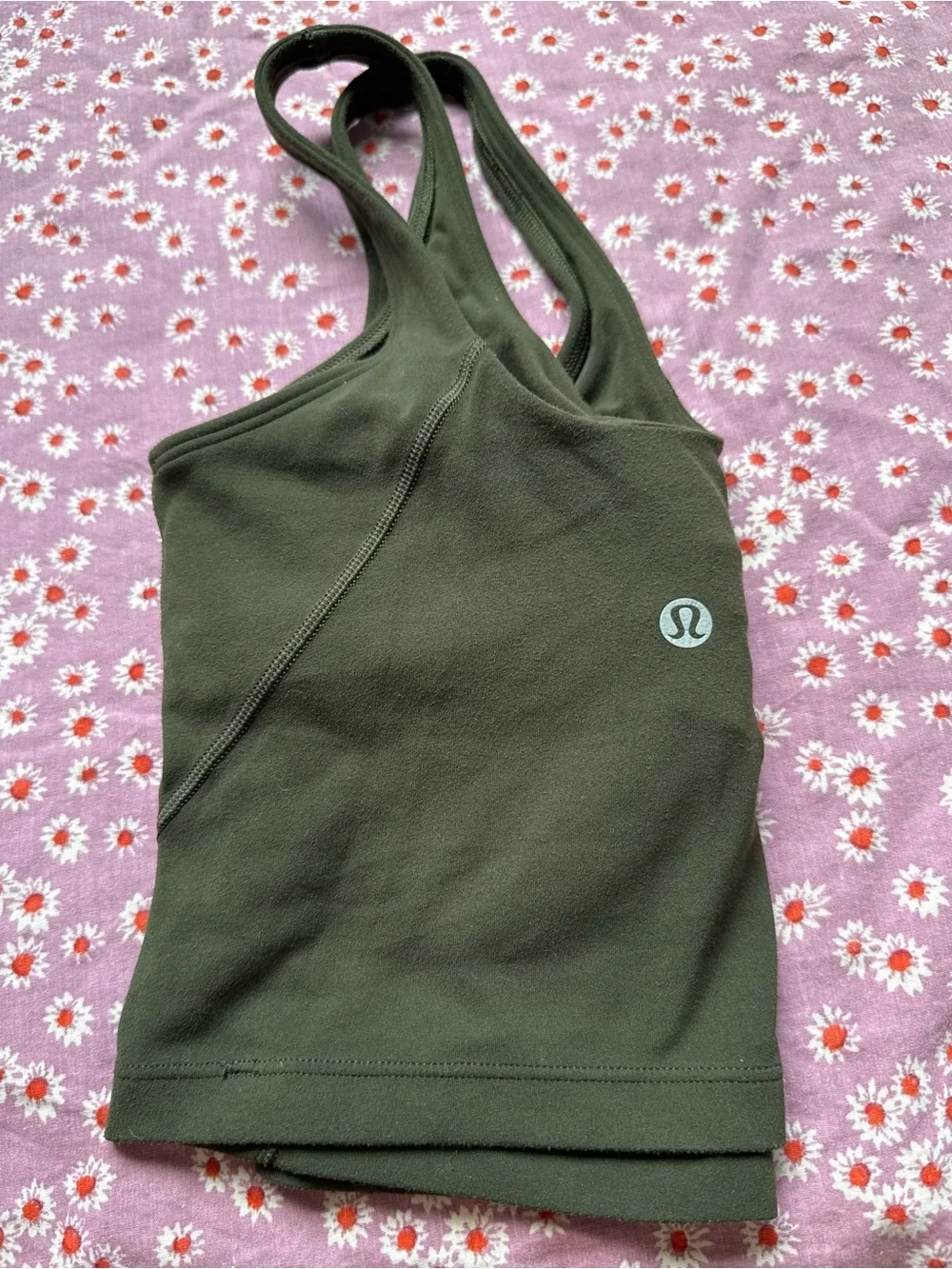 lululemon athletica Olive Green Sports Bra with Scoop Neck